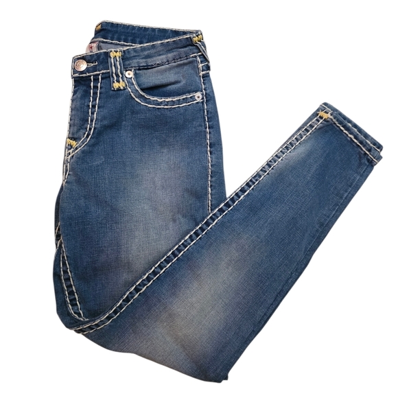 True Religion Ricky Super T Jeans 30 Flap Pocket Thick Stitch Y2K Denim - Picture 4 of 12